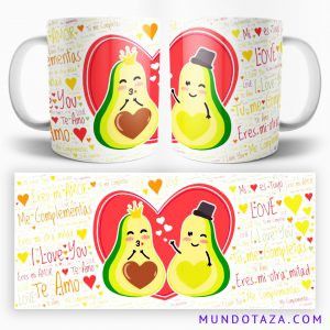 Taza San Valentín aguacates