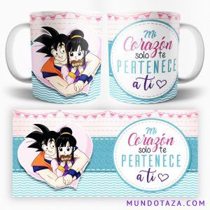 Taza San Valentín Goku y Chichi