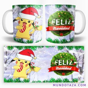 Taza Pikachu Feliz Navidad