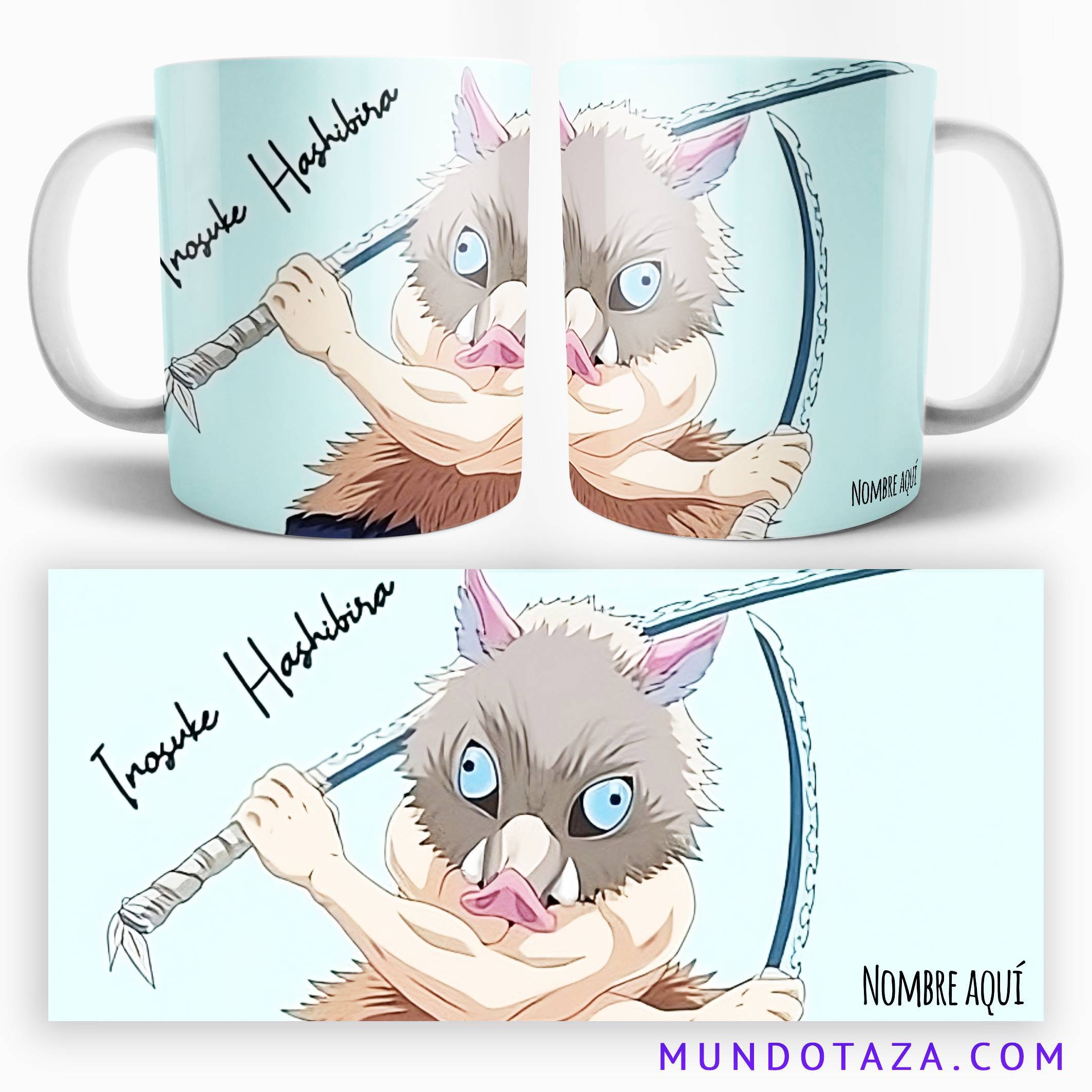 Taza Inosuke Demon Slayer Personalizable