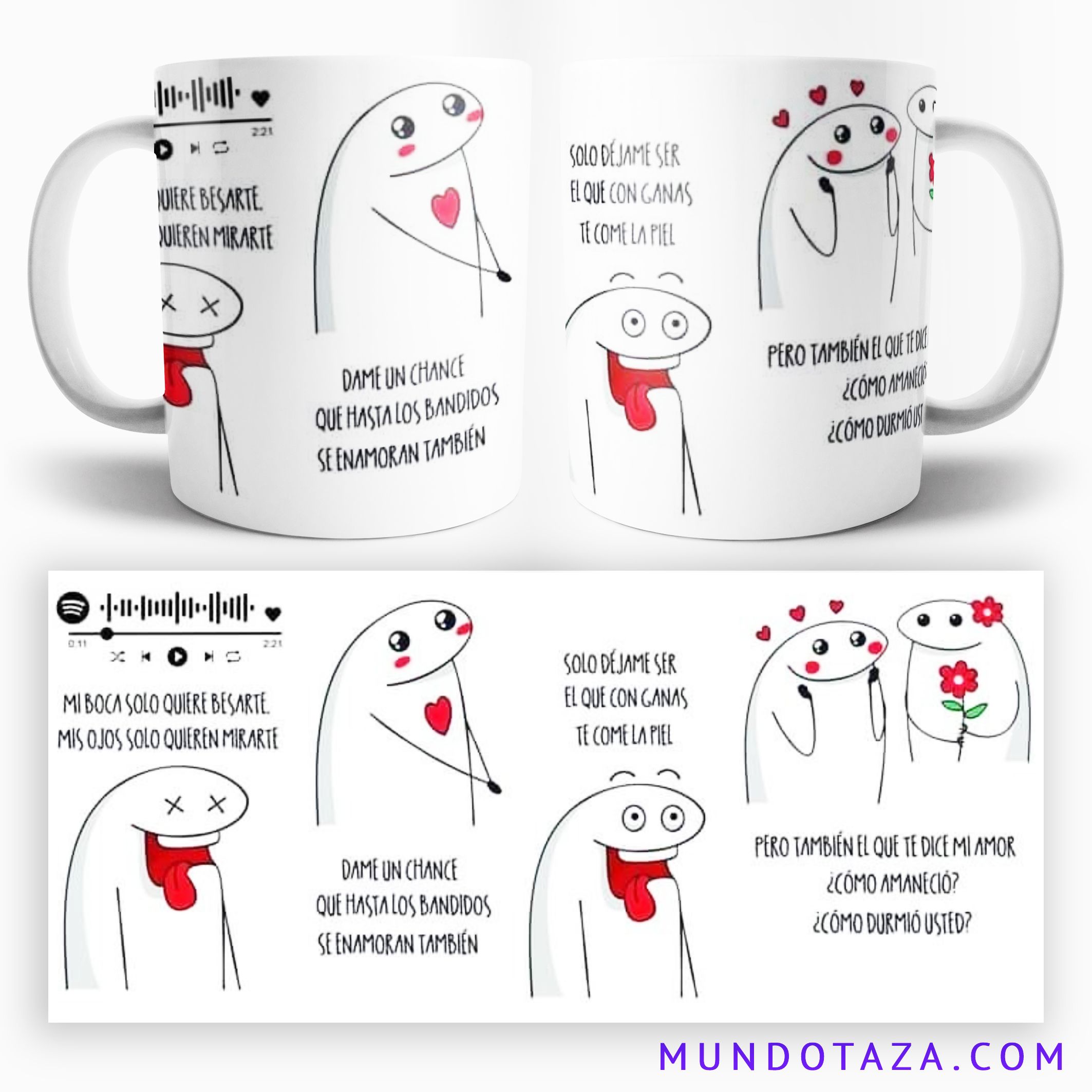 Taza Canción Piel de Tiago PZK con Florks